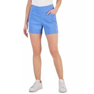 I.N.C. INTERNATIONAL CONCEPTS Women's Curvy Mid Rise Pull-On Shorts Blue